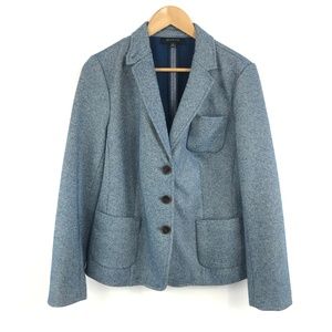Talbots Wool Blend Blazer Blue Heathered